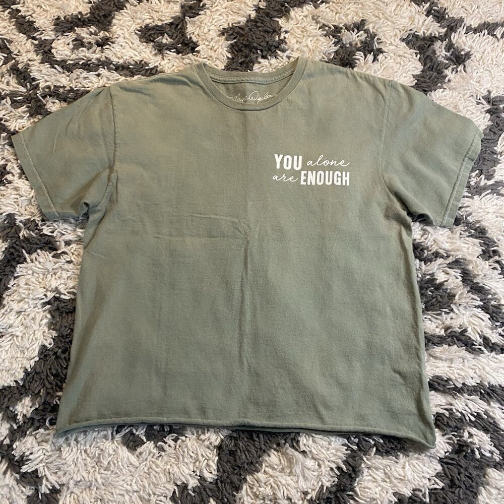 Maya Angelou Women's Green Graphic Inspirational Short Sleeve T-Shirt Size M